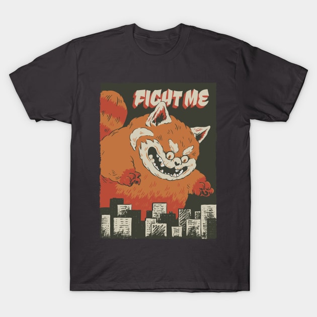 Giant red panda attack city T-Shirt by Christyn Evans